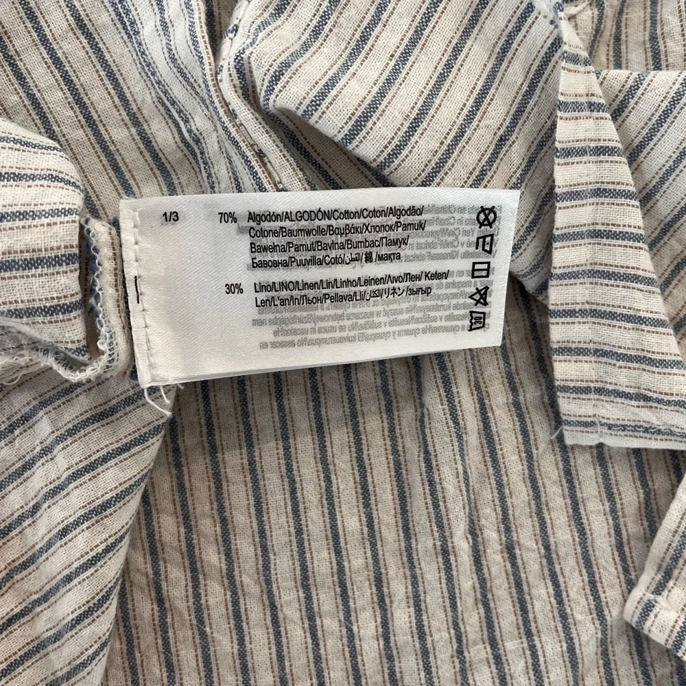 Mayoral 3 piece baby boy linen short set bucket hat striped neutral 12 months - Picture 7 of 12